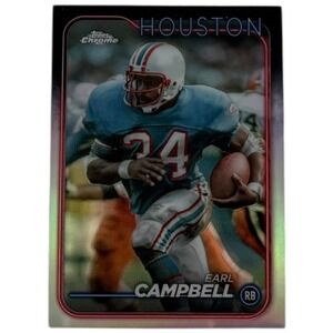 2024 Topps Chrome Football Refractor #186 - Earl Campbell - Oilers HOF!